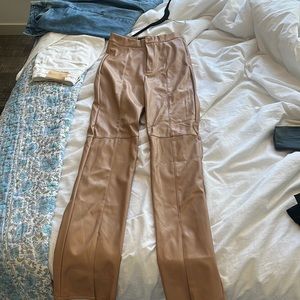 Misguided beige leather pants